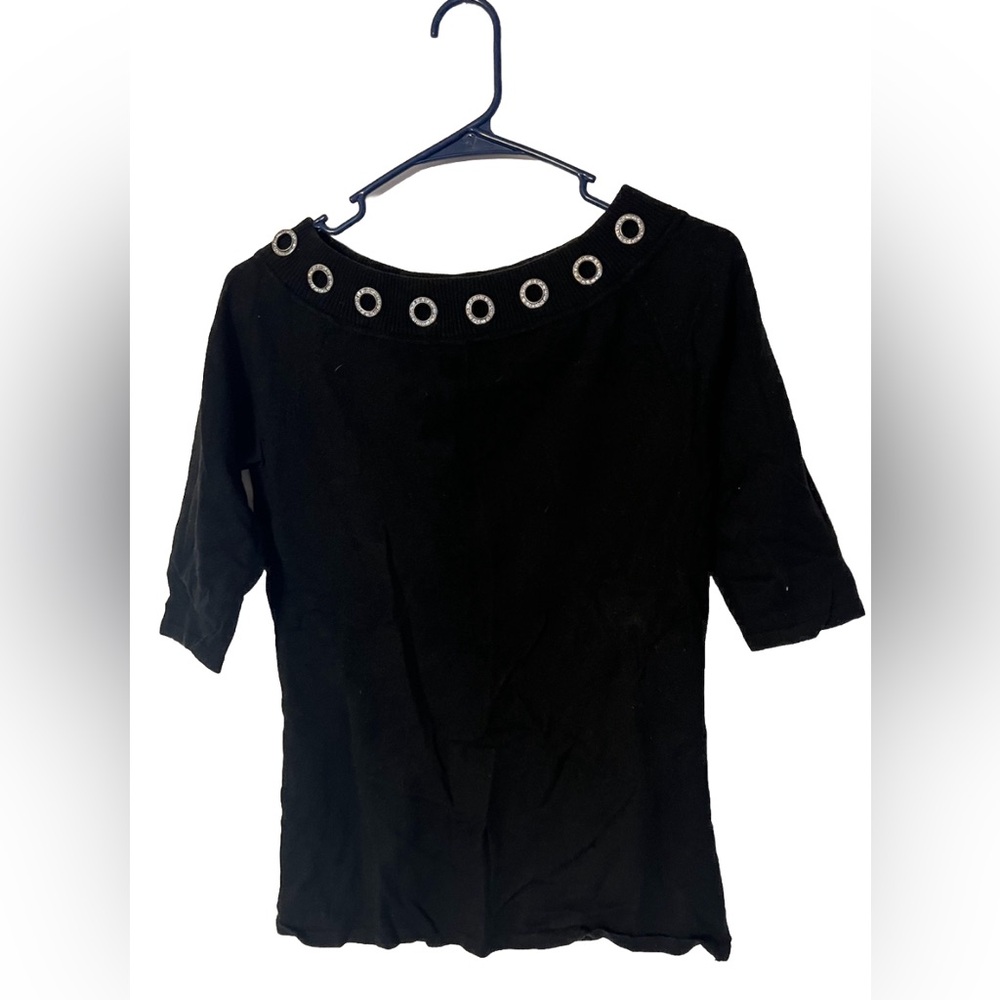 My Favorite Things Colleen Lopez Silk Sweater Top, 3/4 Sleeve, Size Small